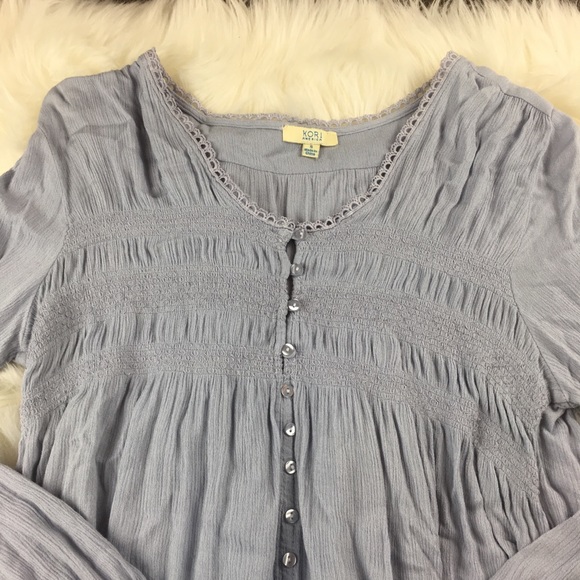 Kori America Blouse Small Long Sleeve Buttons - Picture 4 of 5
